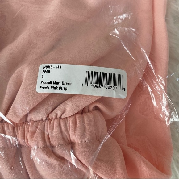 NWT Show Me Your MuMu Kendall Maxi Dress, Frosty Pink Crisp size L - Picture 11 of 13